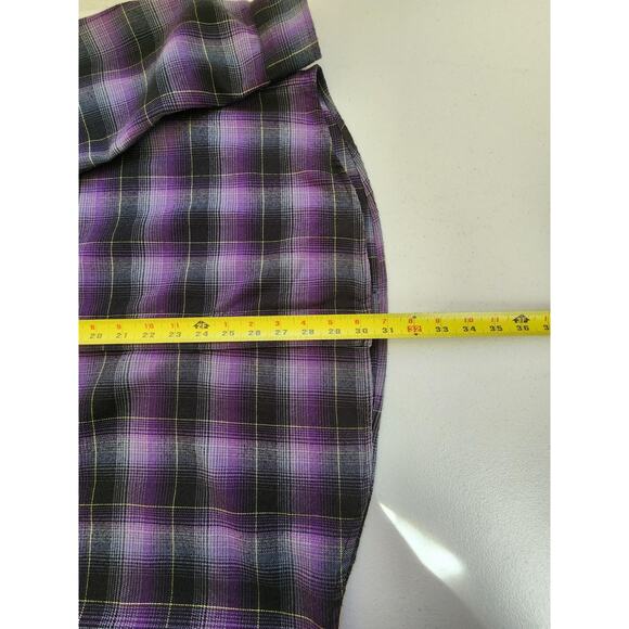 Dixxon Flannel Shirt Mens Medium Purple Plaid LS Ballistic 97 BJ Baldwin Punk - Picture 12 of 15